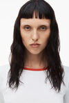 alexander wang 卷边下摆装饰微罗纹平纹针织圆领上衣 white