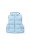 Alexander Wang oxford cropped hooded puffer vest with reflective logo