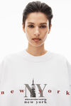 alexander wang empire state pullover in compact cotton white