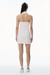 Alexander Wang barely pink/white layered polo halter minidress