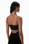 Alexander Wang black black logo slip dress