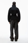 alexander wang sculpted jacket in teddy fleece & nylon  black