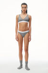 alexander wang bralette in ribbed jersey dark heather grey