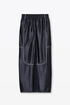 Alexander Wang navy grey deconstructed tube skirt in satin faille jersey