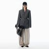 Alexander Wang dark grey melange grauer blazer aus wollmischgewebe mit unversäuberten kanten