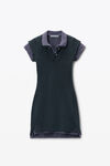 Alexander Wang washed navy/washed blue layered polo short-sleeve minidress