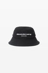 Alexander Wang washed black distressed logo bucket hat