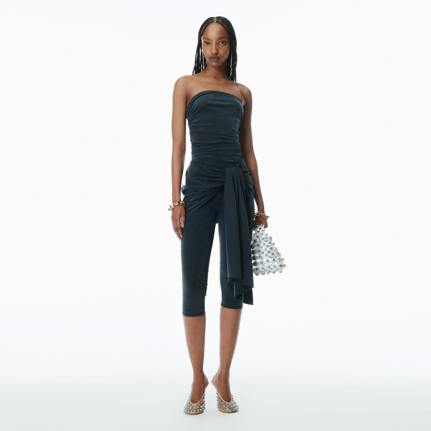 Alexander Wang Pre-styled Wrap Catsuit In Grey