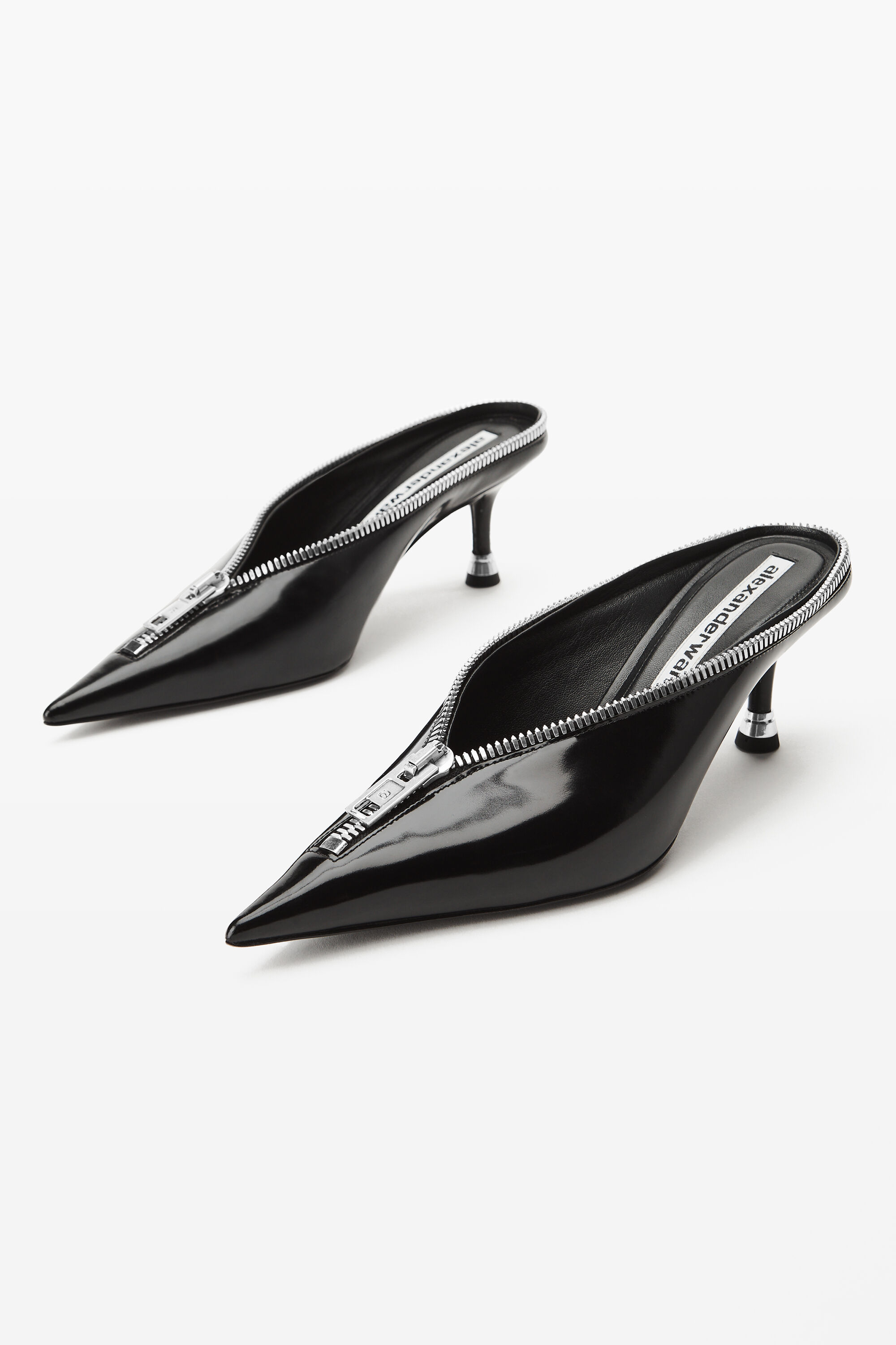 Akila Zip Closed Toe Mule in BLACK | alexanderwang®