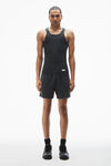 Alexander Wang washed black men's racerback tank in ribbed cotton