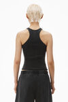 Alexander Wang washed black classic racer tank in ribbed cotton