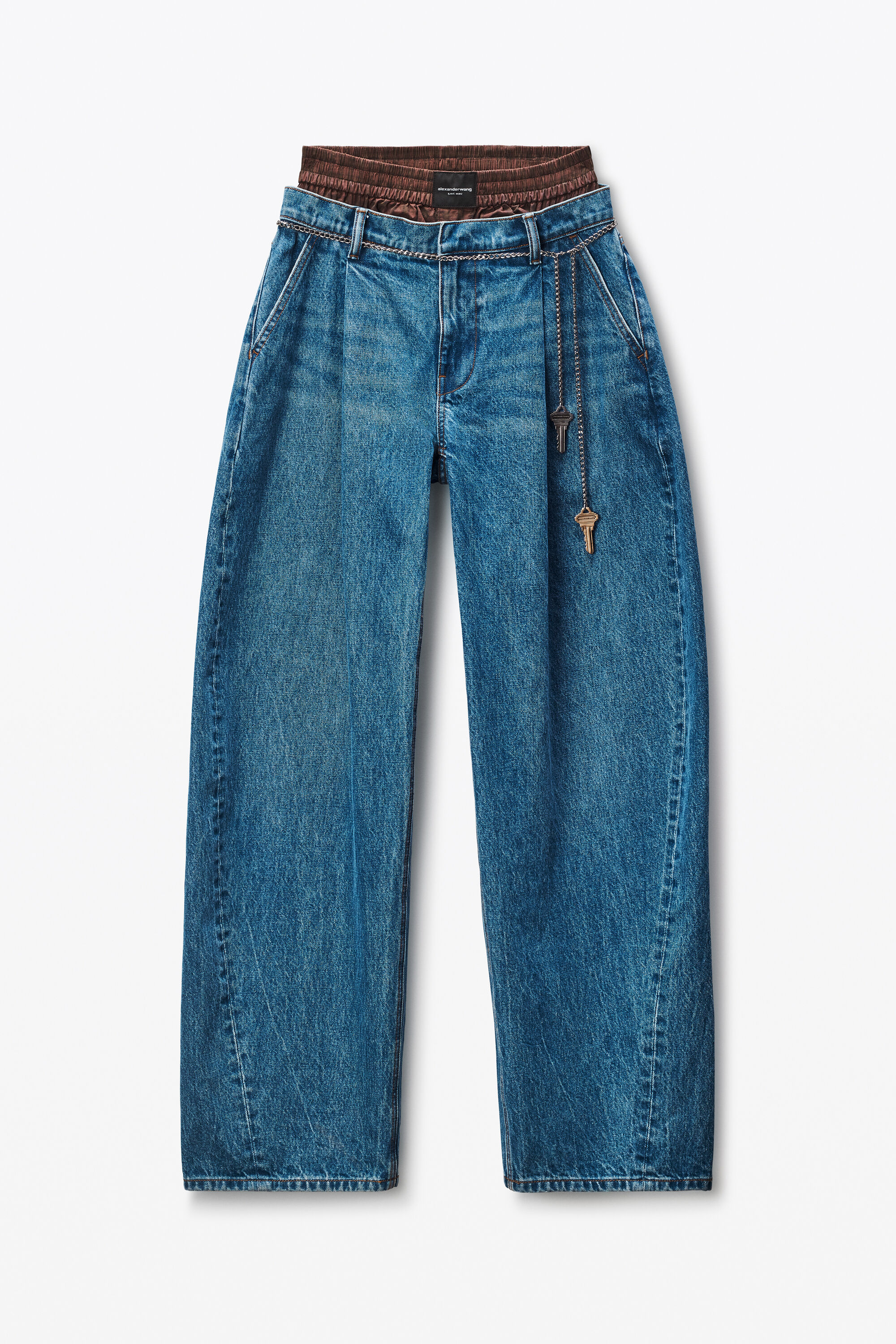 indigo pre-styled ballon-leg jeans in DEEP BLUE | alexanderwang®