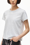 alexander wang  发泡徽标装饰棉质紧身 t 恤 light heather grey