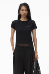 alexander wang 高捻针织紧身 t 恤 black