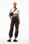 Alexander Wang heather grey crop tee in high twist jersey