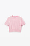 Alexander Wang pink chalk logo-embossed tee in superfine merino wool