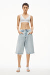 alexander wang 罗纹平纹布紧身胸衣 heather grey