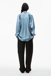 alexander wang double layered top in silk dark iris