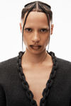 alexander wang 柔软羊毛羊绒短款开衫 charcoal melange