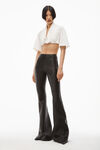 alexander wang flared pant in leather black