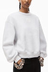 alexander wang puff logo sweatshirt in structured terry   light heather grey