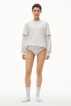 alexander wang brief underwear in ribbed jersey heather grey