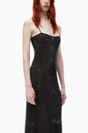 alexander wang clear bead hotfix cami tank dress  black