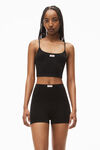 Alexander Wang black bike short in in seamless ribbed knit