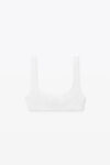 alexander wang bikini top in textured jacquard jersey white
