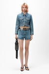 alexander wang shorty high-rise short in denim vintage medium indigo