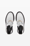 alexander wang carter 及踝防水台闪亮皮靴 optic white