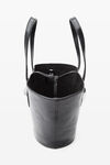 Alexander Wang black dome small tote bag in crackle patent leather