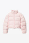 alexander wang cropped puffer coat with reflective logo light pink