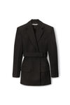 alexander wang belted blazer dress in wool tailoring black