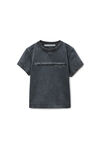Alexander Wang washed black black cotton shrunken logo tee