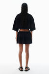 Alexander Wang black overdyed stripe schwarz gestreiftes poloshirt aus pikee
