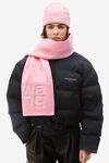 alexander wang logo scarf in compact deboss prism pink