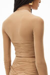 alexander wang ruched draped top in hosiery jersey campfire
