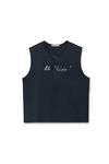 Alexander Wang black black laser-cut logo muscle shirt