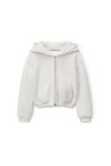 alexander wang 经典毛圈布透明烫钻连帽衫 light heather grey