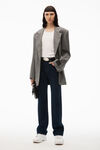 alexander wang ez mid-rise straight-leg jean in denim clean bright indigo