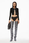 alexander wang mini hobo bag in moto leather black