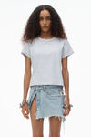 Alexander Wang light heather grey t-shirt en jersey de coton à logo en relief