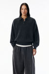 Alexander Wang charcoal charcoal wool-blend henley pullover