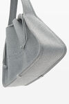 alexander wang ryan large bag in reflective rib knit silver