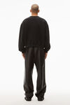 alexander wang crewneck pullover in dense fleece black