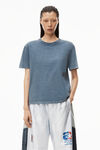 alexander wang 发泡徽标装饰棉质平纹针织 t 恤 motor grey