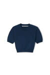 Alexander Wang navy t-shirt en maille côtelée avec logo en relief