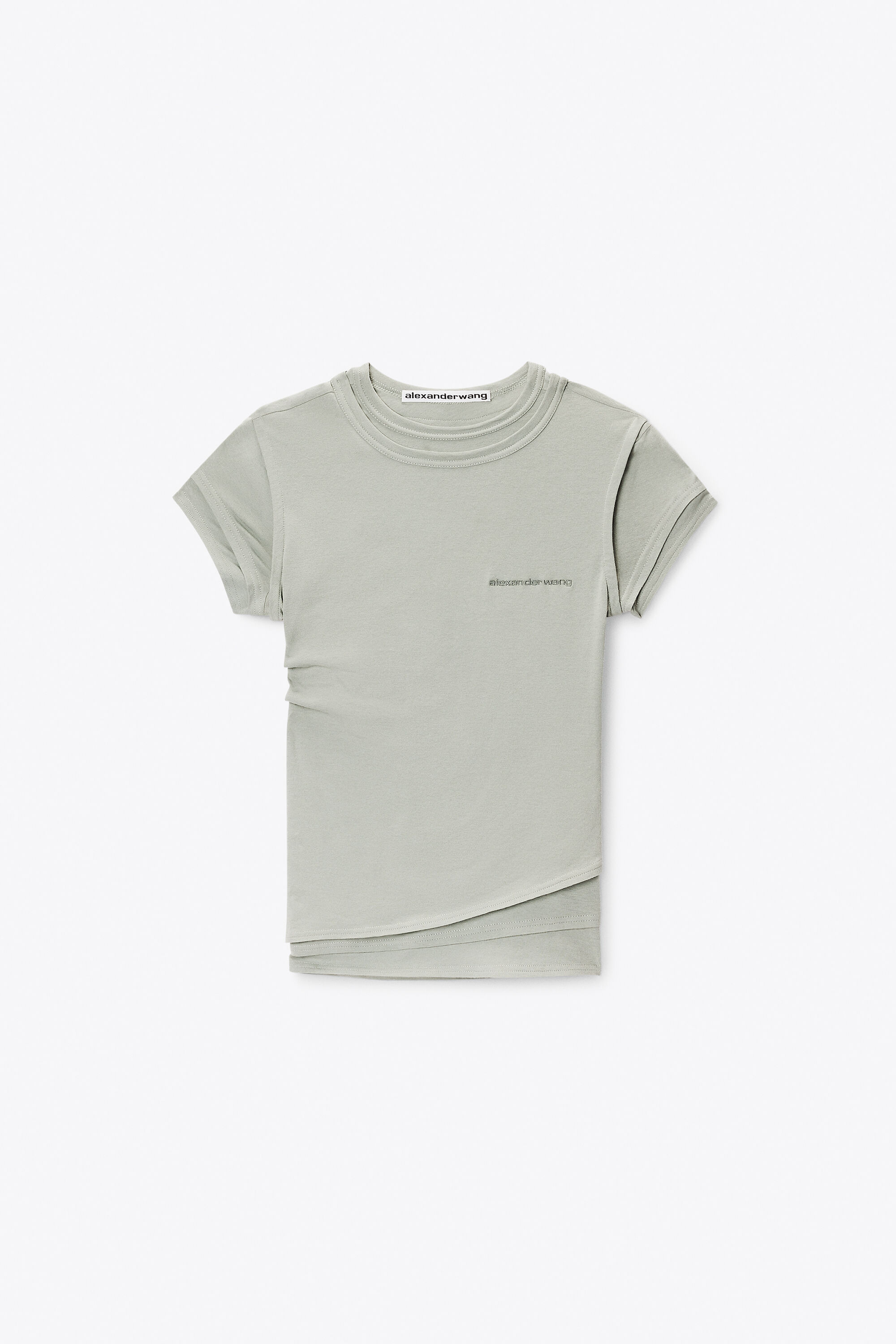 LAYERED SHORT SLEEVE TOP in BLAZE GREEN | alexanderwang®