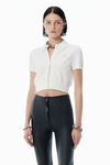 Alexander Wang soft white weißer cardigan mit logostickerei